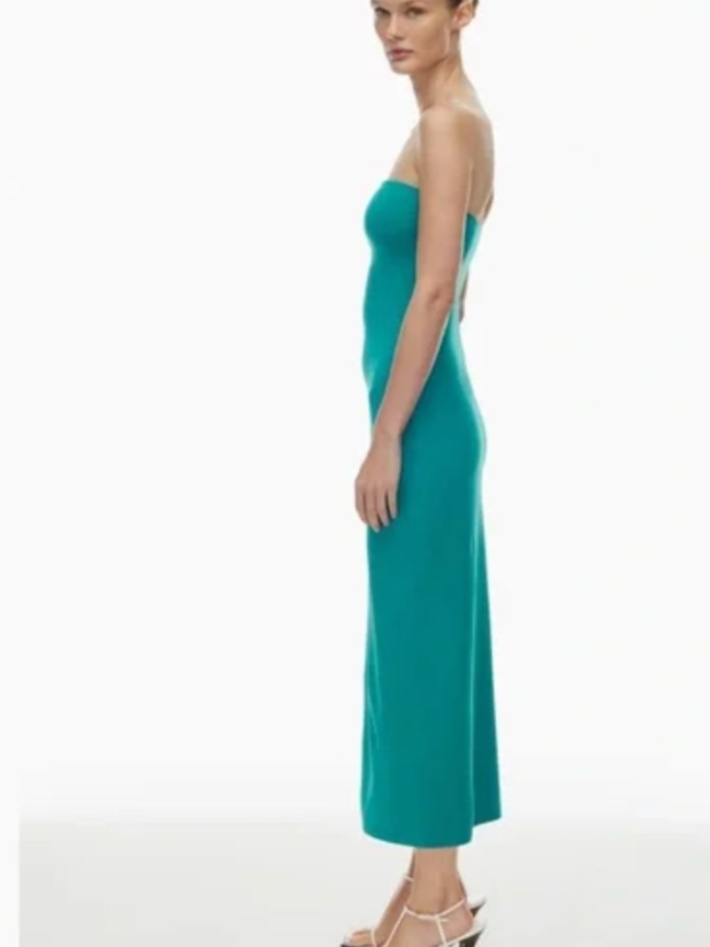 Aritzia Original Contour Enrapture Maxi Tube Dress - Teal, size S - Picture 2 of 4